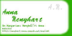 anna menyhart business card